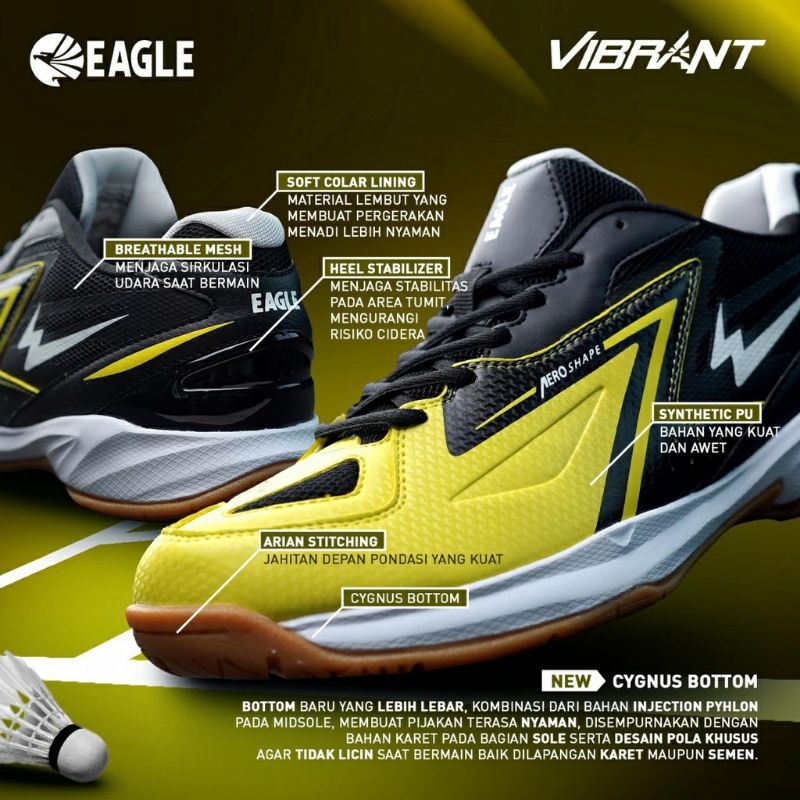 CUCI GUDANG - Sepatu Badminton EAGLE VIBRANT