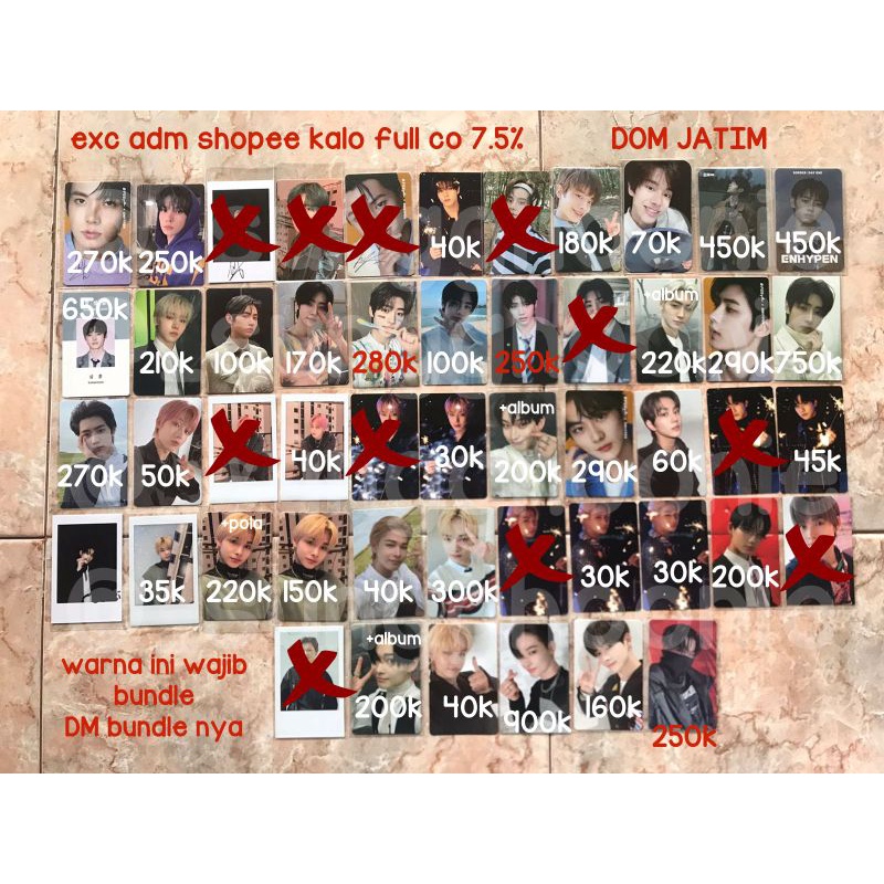 PC PC Enhypen Jungwon Heeseung Jay Jake Sunghoon Sunoo Ni-Ki Enniv Lucky Draw Soljack Ggu Ggu WVJ UM