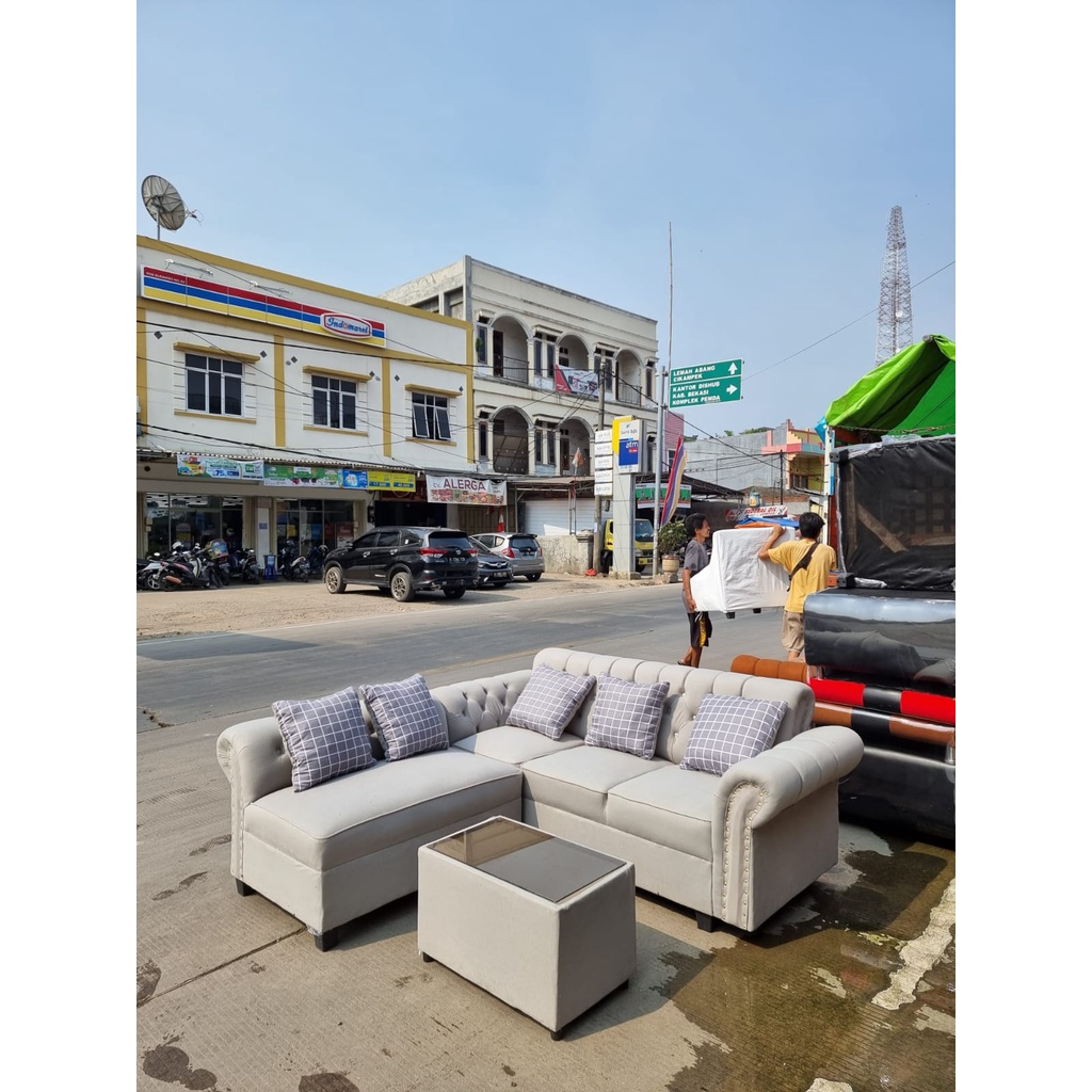 FREE ONGKIR / SOFA L KANCING SERIBU NILEX / SOFA MINIMALIS / SOFA MEWAH