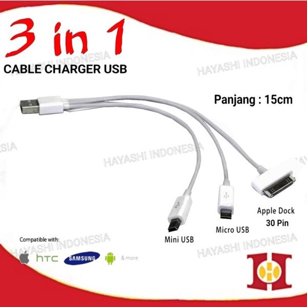 Kabel USB Cable Micro Mini 30 Pin Data Charger Android Iph0ne Ipad