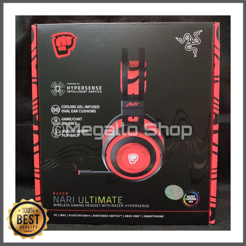 Jual Headset Gaming Razer Nari Ultimate Pewdiepie Gaming Headset Garansi Resmi Merah Da 3456 9 Indonesia Shopee Indonesia