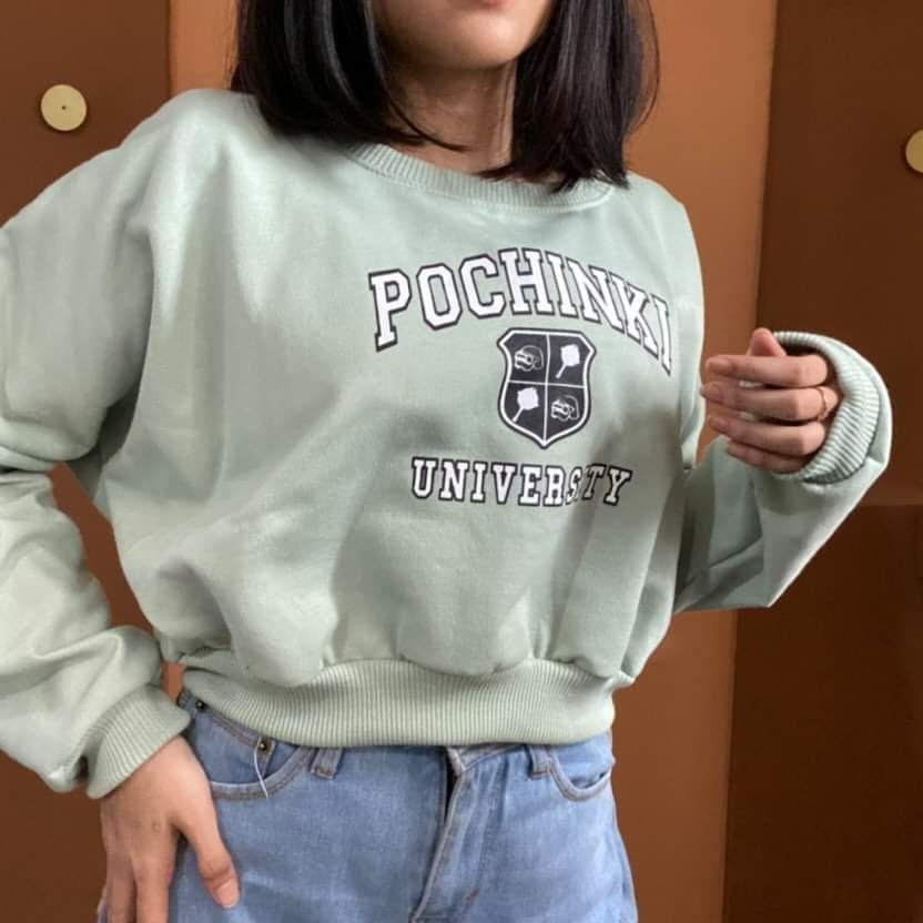 SWEATER CROP WANITA POCHINKI OVERSIZE