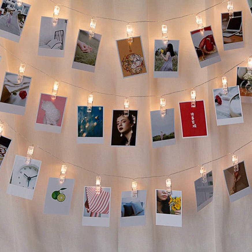 Murmerofficial Lampu Tumblr Dekorasi/3.9m LED Photo String Lights 10 Photo Clips in stock E014