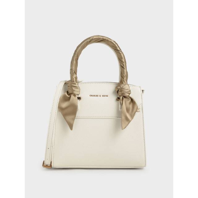 Satin Scarf Top Handle Bag