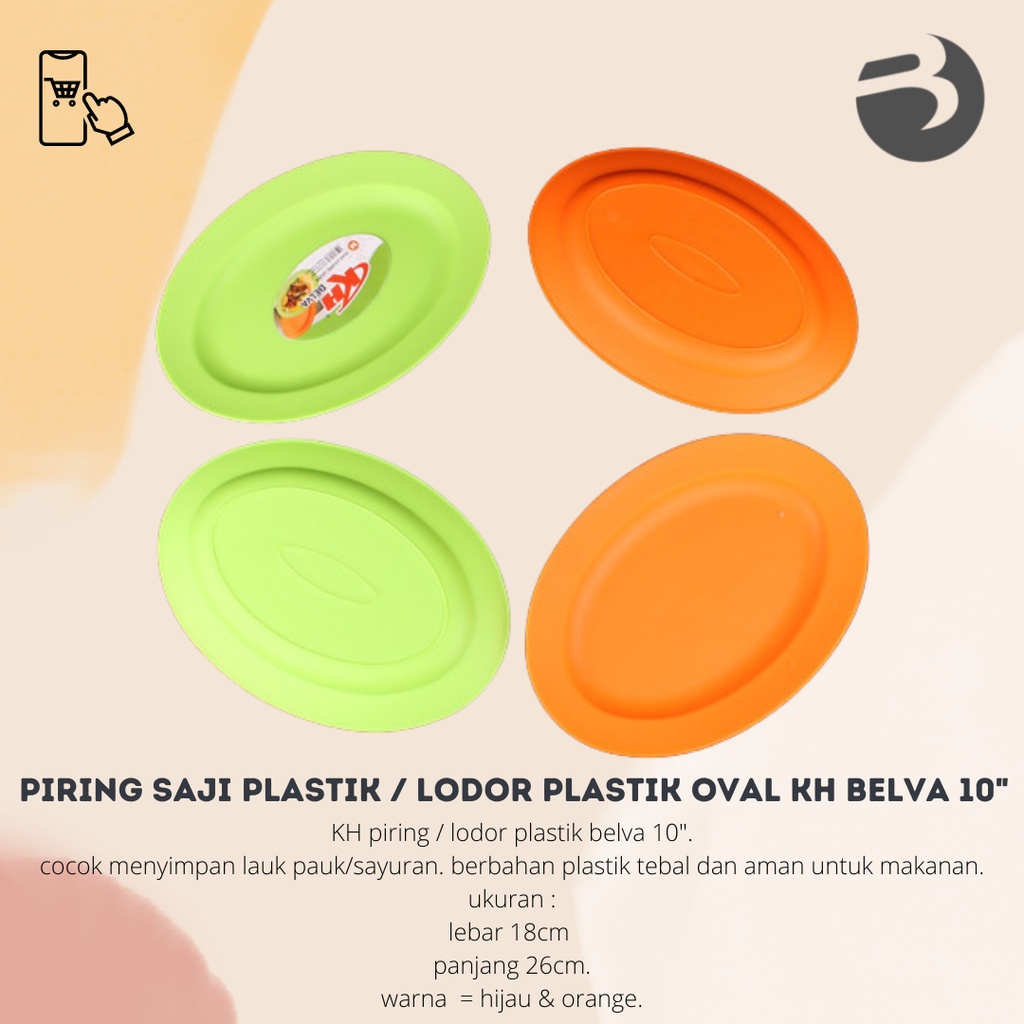 PIRING SAJI PLASTIK / LODOR PLASTIK OVAL KH BELVA 10&quot;