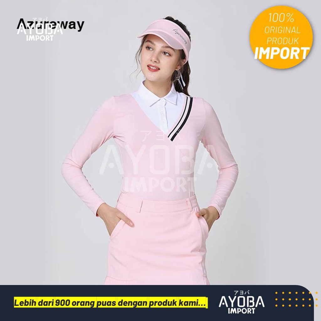 Baju lengan panjang wanita golf azureway long sleeve golf scuba skort