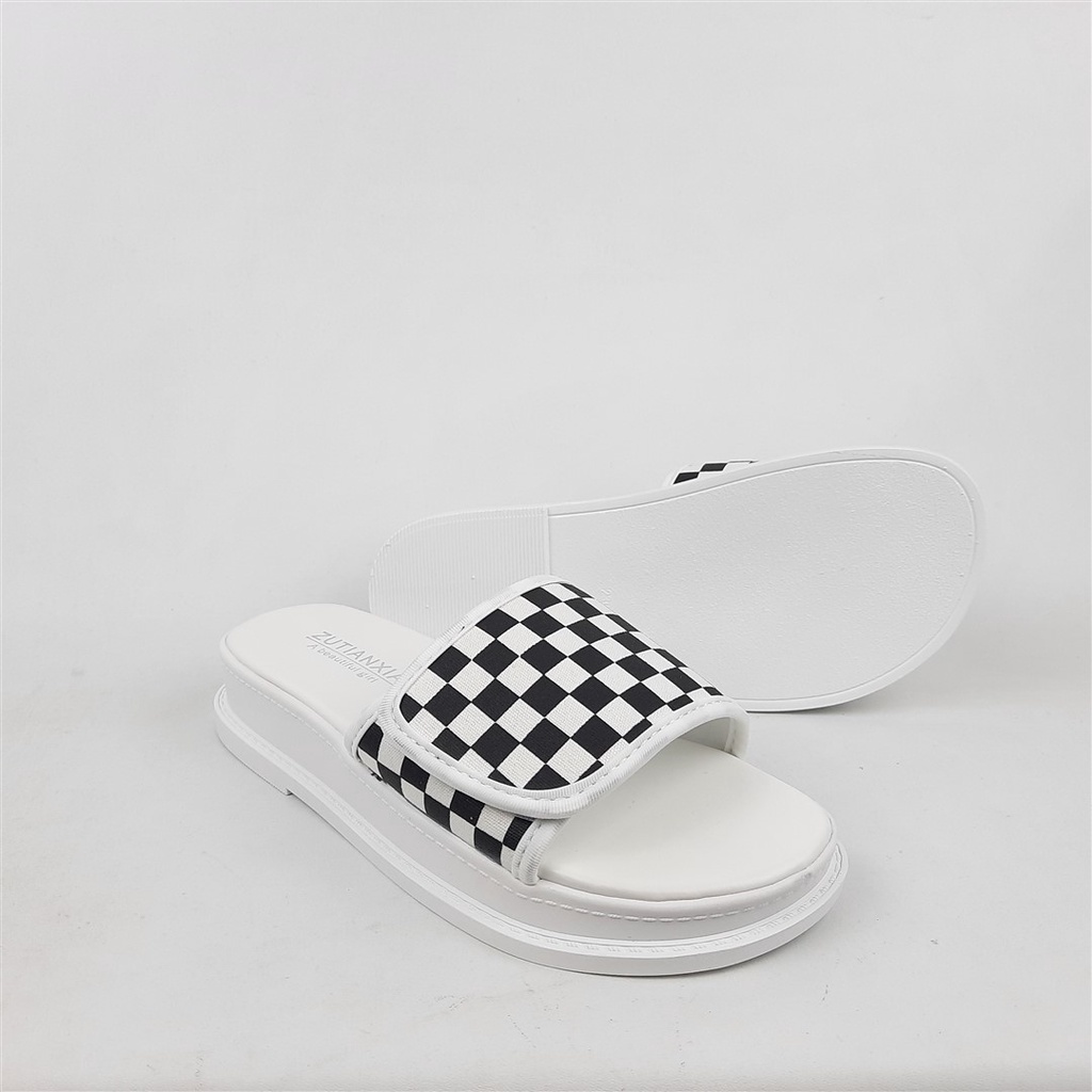 Sandal slide wanita motif Catur Alea kae Hz.22.003 (size 35-40)