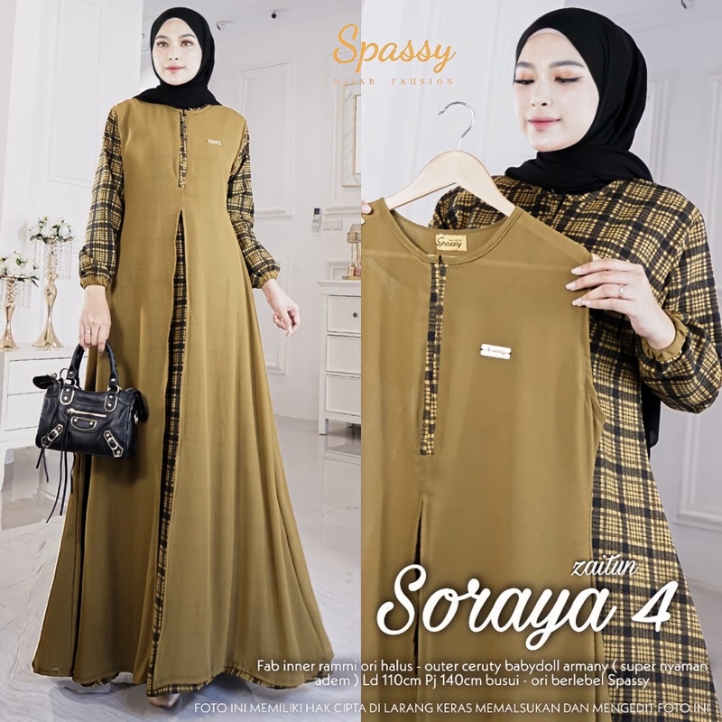 GARANSI  ORI - SORAYA SET 4 BY SPASSY - GAMIS SPASSY TERBARU - MAXY DRES WANITA KEKINIAN - GAMIS BUS