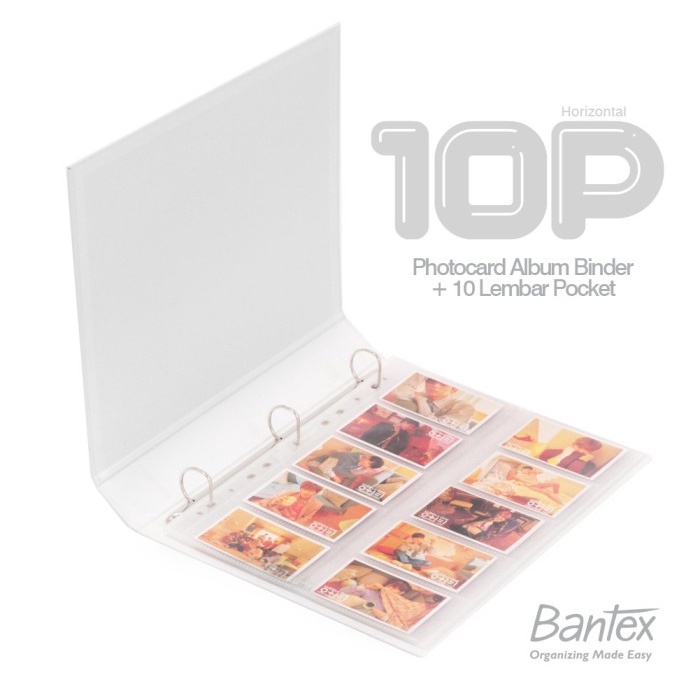 

[Artomas] Bantex Photocard Album A4 3 Ring Binder Tropica Color White–8322P - Binder+1Pak10P