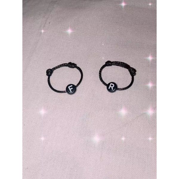 Gelang Tali/Gelang Couple Inisial Huruf (Hitam) ✨