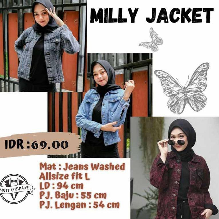 [SP ID 16F5Ah] MILLY JAKET || JAKET JEANS SNOWBLACK SUPER TEBAL PREMIUM|| JAKET JEANS WANITA || JAKE