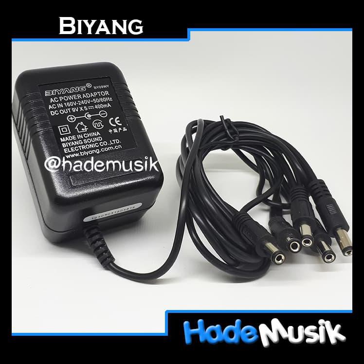 PROMO Adaptor Biyang 9V 400maH, Daisy Chain untuk 5 Efek Gitar PROMOKode 980