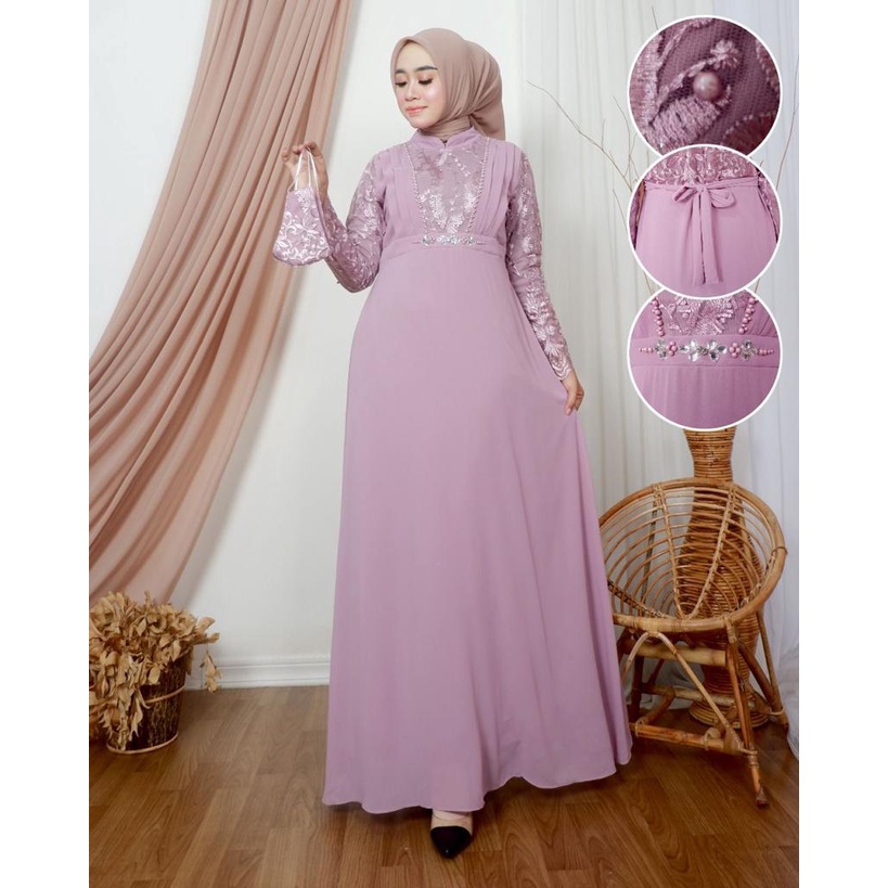 Gamis Salsabilla Tille Premium Kombinasi Cerrutty Baby Doll || Gamis Wisuda Remaja Terbaru || Terlaris Gamis Pesta Tille Tuton Premium Kombinasi Cerutty || Gamis Seragam Pesta Modern 2022 || [COD] Bayar di Tempat ~ DVN STYLE