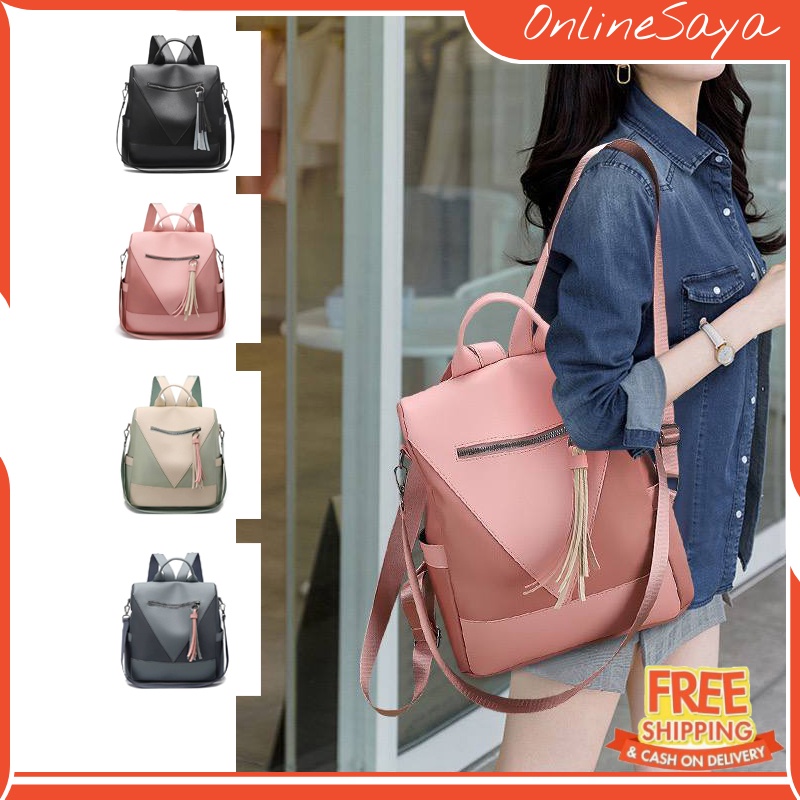 TAS RANSEL BACKPACK WANITA FASHION KOREA MULTIFUNGSI IMPORT 3229 ANTI AIR SEKOLAH KULIAH KERJA WEEK