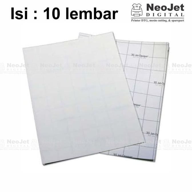 

Transfer Paper Kertas Transfer 3G Opaque A4 Isi 10 Lembar + Bonus Anijejestore