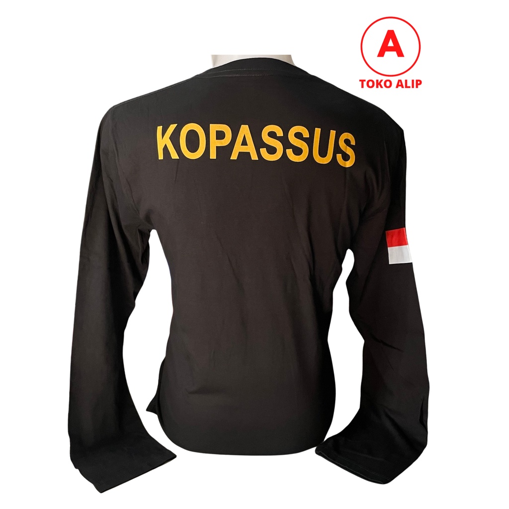 Kaos Katun Kopassus (Panjang) - Kaos Kopassus - Kaos Kopassus Hitam