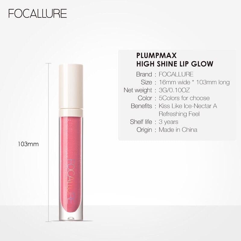 (FREE Eyeshadow) FOCALLURE Lip Gloss Pelembab Shimmer Berkilau FA153