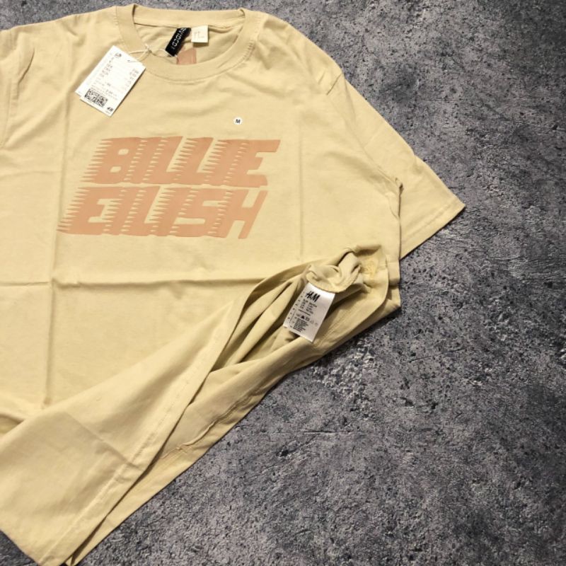 Kaos T-shirt H&amp;M Billie Eilish Cream Fulltag&amp;Lebel (Bestseller)