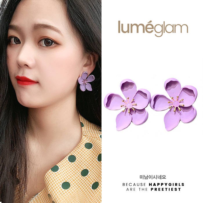 Anting Korea Bunga Lavender Ungu