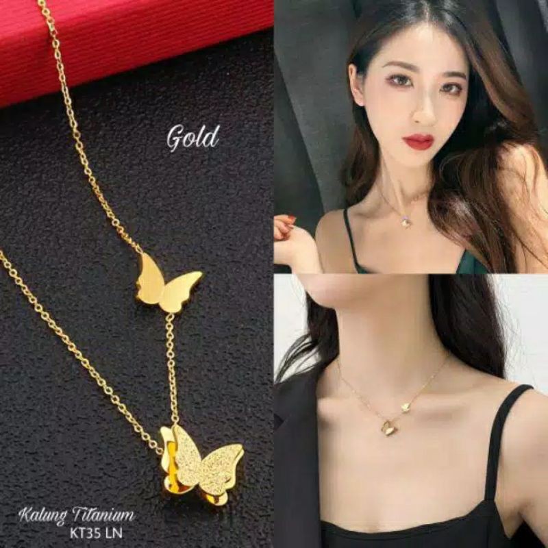 Fourfashion Kalung Titanium Rantai Rose gold KT35-46 LA