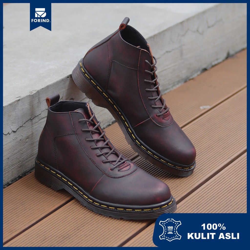 SVEND 0.2 MAROON |FORIND x Greata| Sepatu Vintage Klasik High Klasik Pria/Men Boot Original Footwear