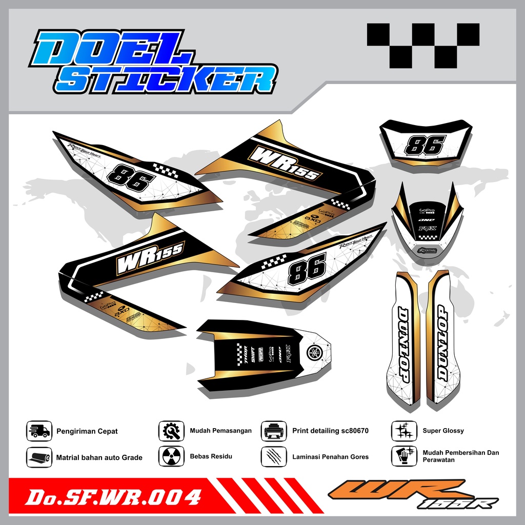 STICKER STRIPING WR 155 - STICKER STRIPING LIST VARIASI HOLOGRAM , CROME WR 155 DOEL 004