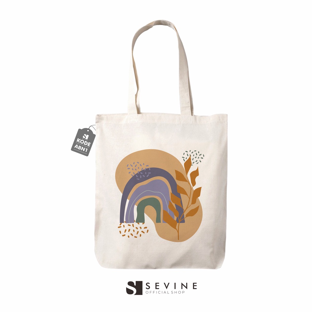 Sevine Tote Bag Resleting Drill Totebag Tas Laptop Wanita Boho Abstrak  Custom - ABN