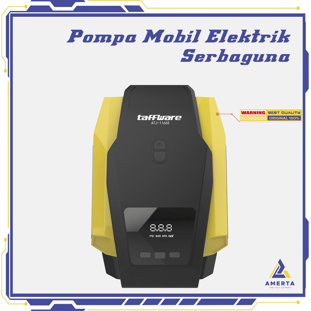 Inflator Pompa Mobil Elektrik Serba Guna 150PSI Taffware - ATJ-1166S - Black/Yellow