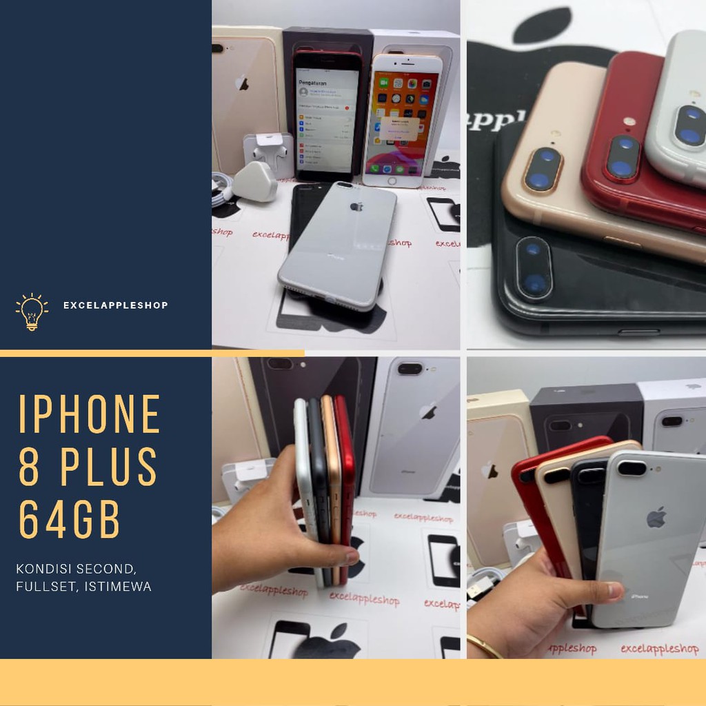 Iphone 8 Plus 64gb Second Fullset Normal Ex Inter Free Asuransi Jne Shopee Indonesia