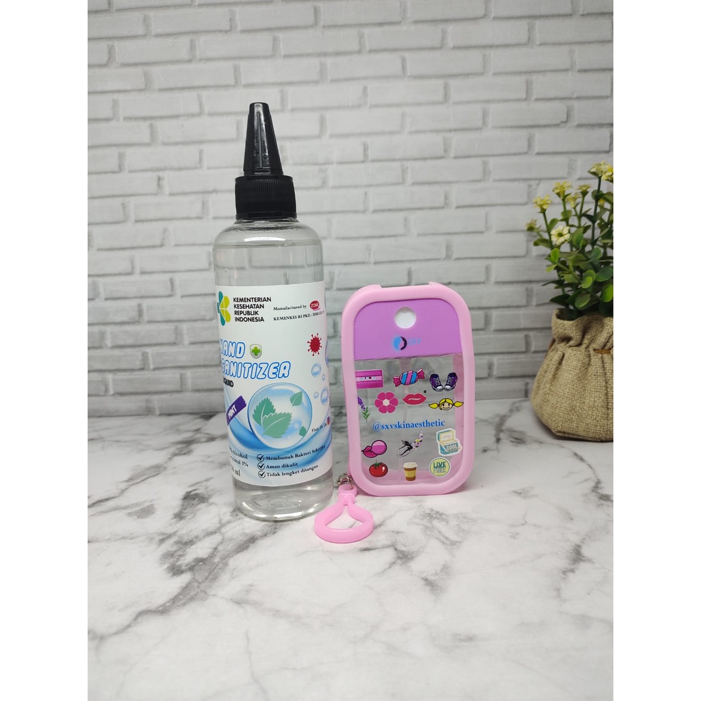 Hand Sanitizer Bundling Package SXV - Hand Sanitizer dan Refill 250ml Wangi Mint Pink Series