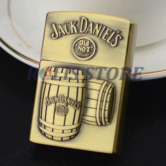 COD- Korek Api Zippo Sumbu Roda Motif Jack Daniel Series - Korek Unik Klasik