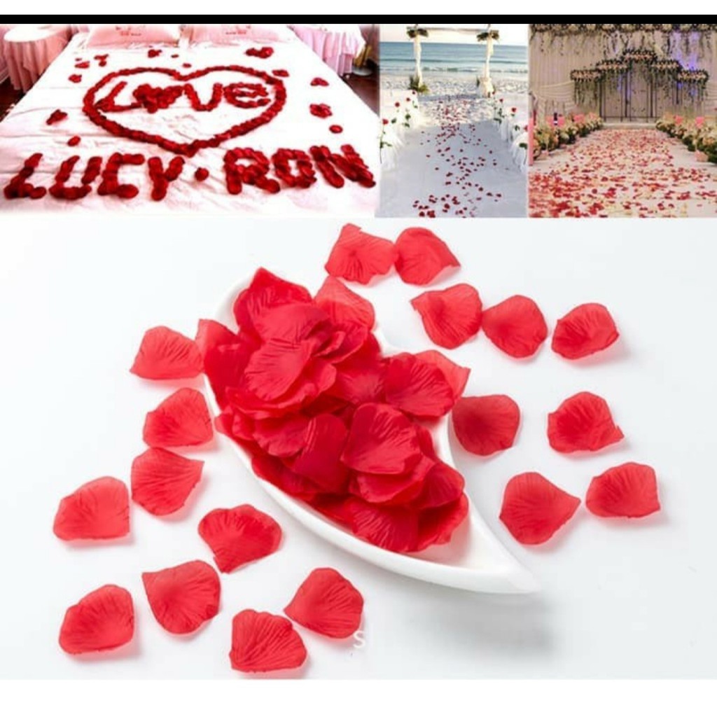 100pc ROSE PETAL Kelopak Bunga Mawar Imitasi Mawar Tabur Merah Pink