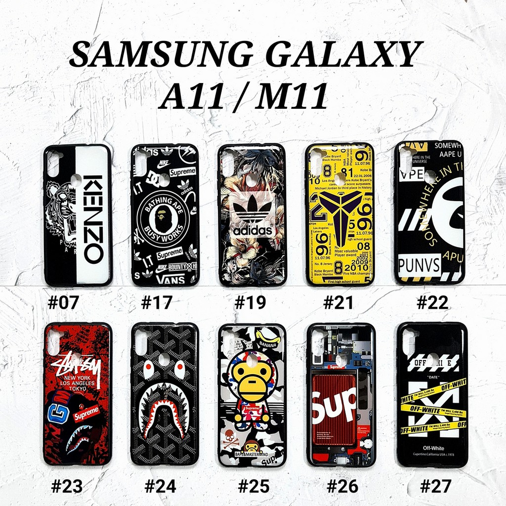 SAMSUNG GALAXY M10 M20 M30 M31 M11 A11 A01 A21 A21S A31 A51 A71 | MAN GLOSS Soft Hard Case Bape Stussy