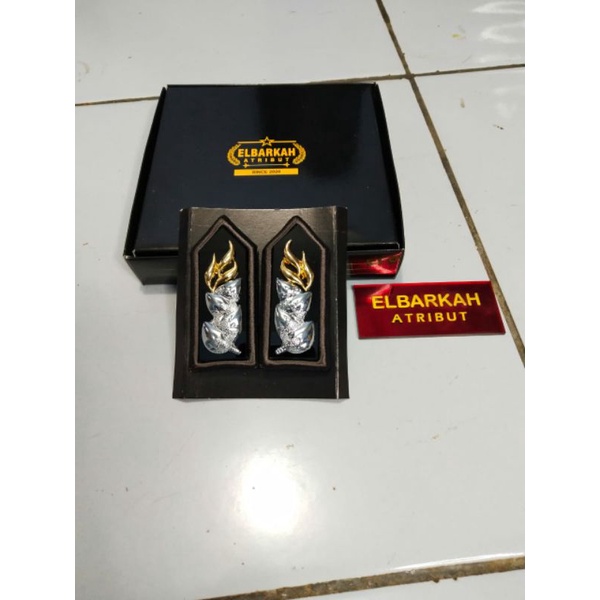 SATU PAKET HEMAT PANGKAT BRIPGADIR LIS BORDIR COKLAT + KEWENANGAN + MONOGRAM