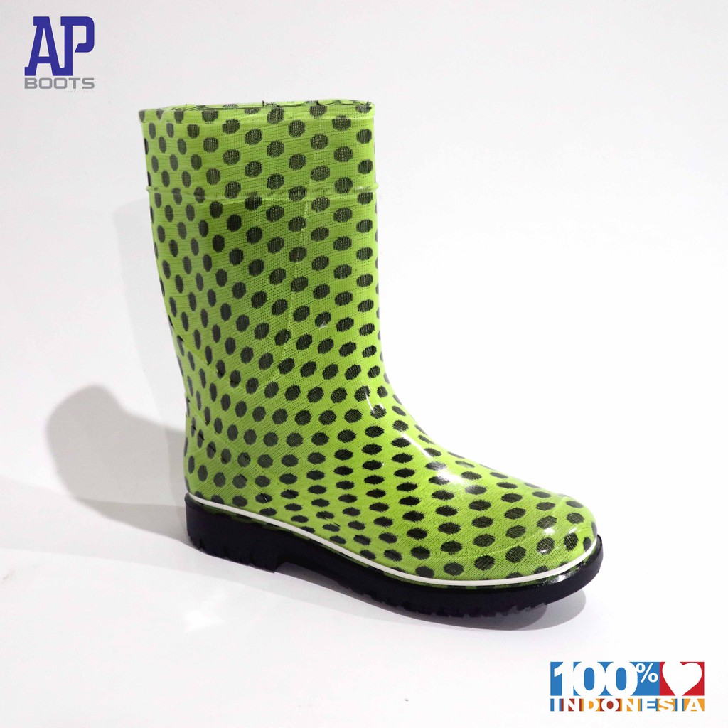 AP 2012 LEMON POLKADOT 19.0-22.0 - SEPATU BOOTS KARET ANAK -  AP BOOTS