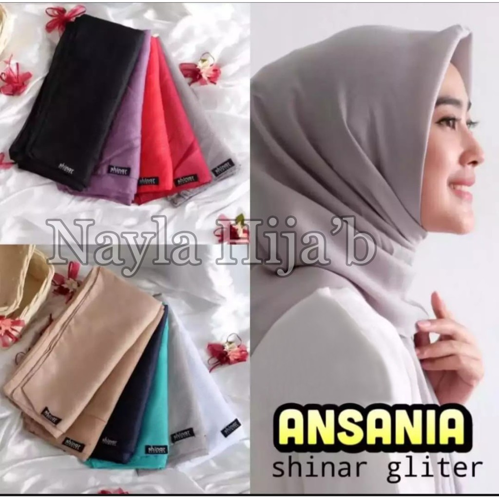 Shinar Glamour Ansania Hijab Segiempat Shinar Ansania Original Kerudung SegiEmpat  Nayla Hija'b