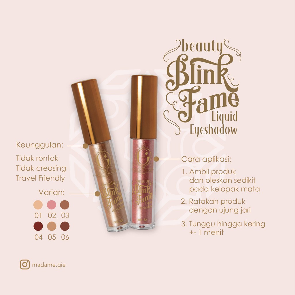 MADAME GIE Beauty Blink Fame Liquid Eyeshadow | madam gie eye shadow glitter cair