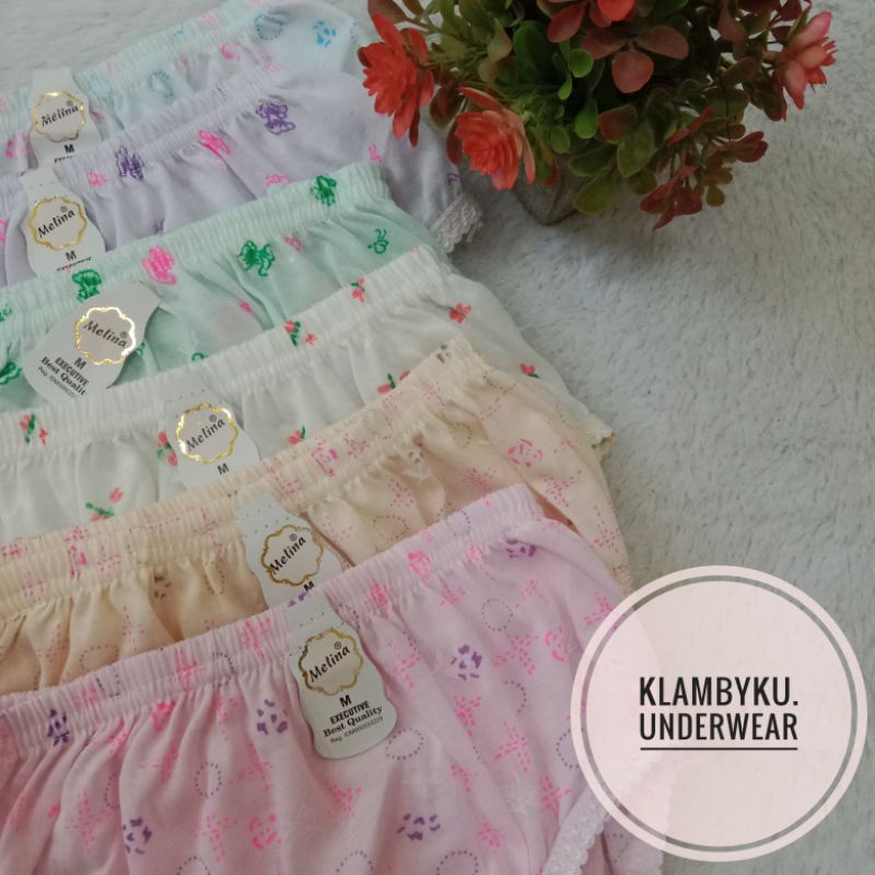 CD MELINA | (SATUAN) CELANA DALAM WANITA MEREK MELINA LUSINAN TERLARIS