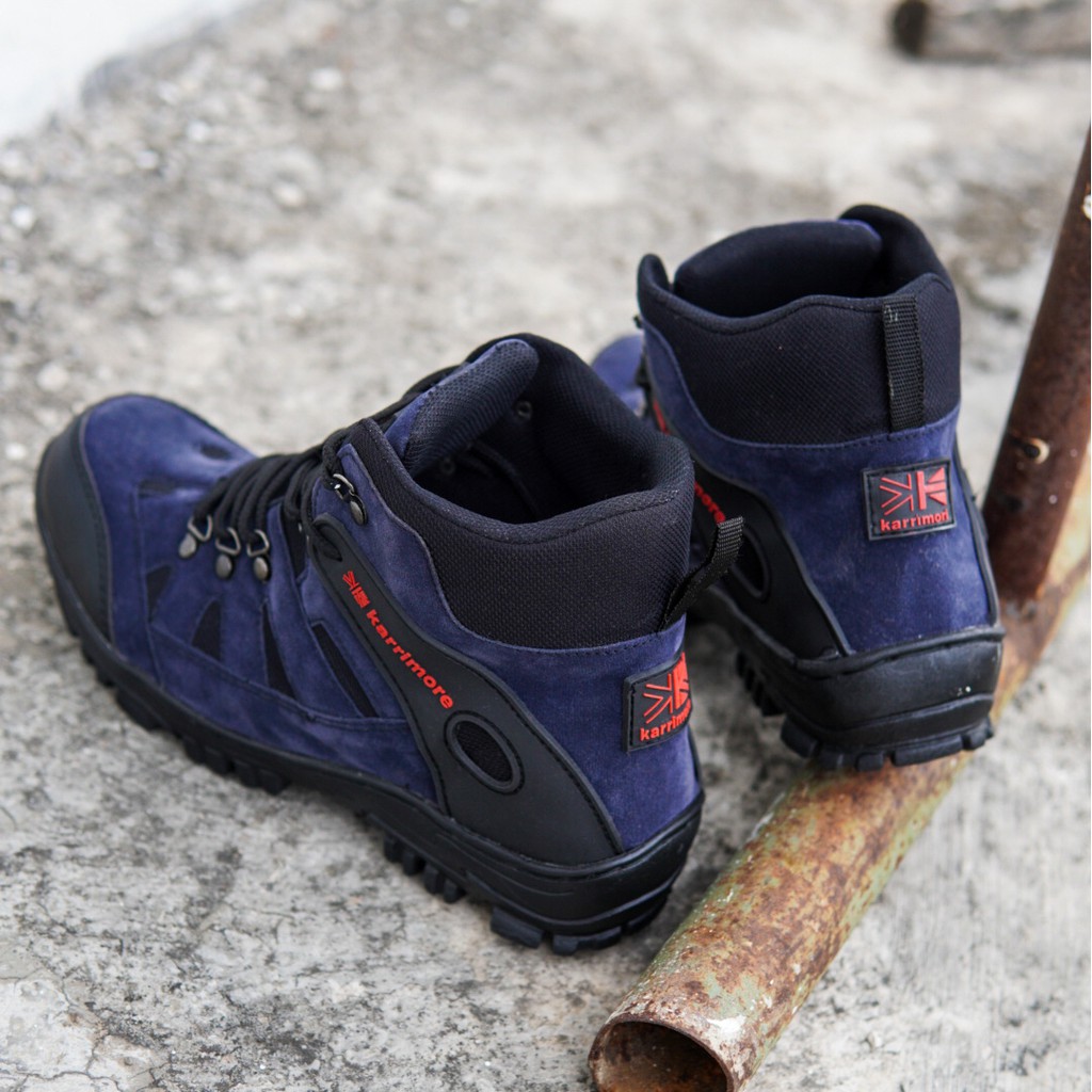 SM88 - Sepatu Gunung Pria Karrimore Navy Boots Safety Hiking Boot Septi/Sefty Cowok Outdoor Tracking