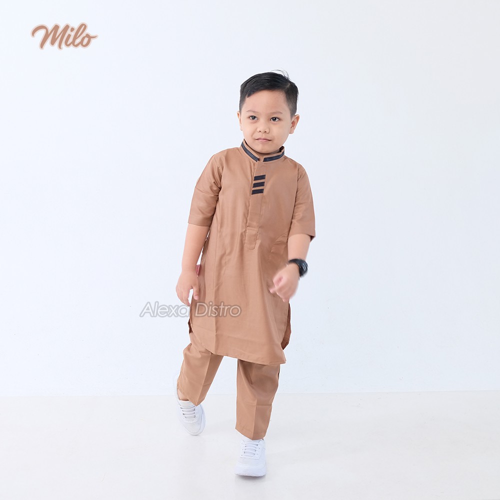 setelan baju koko anak RICHI warna coklat milo