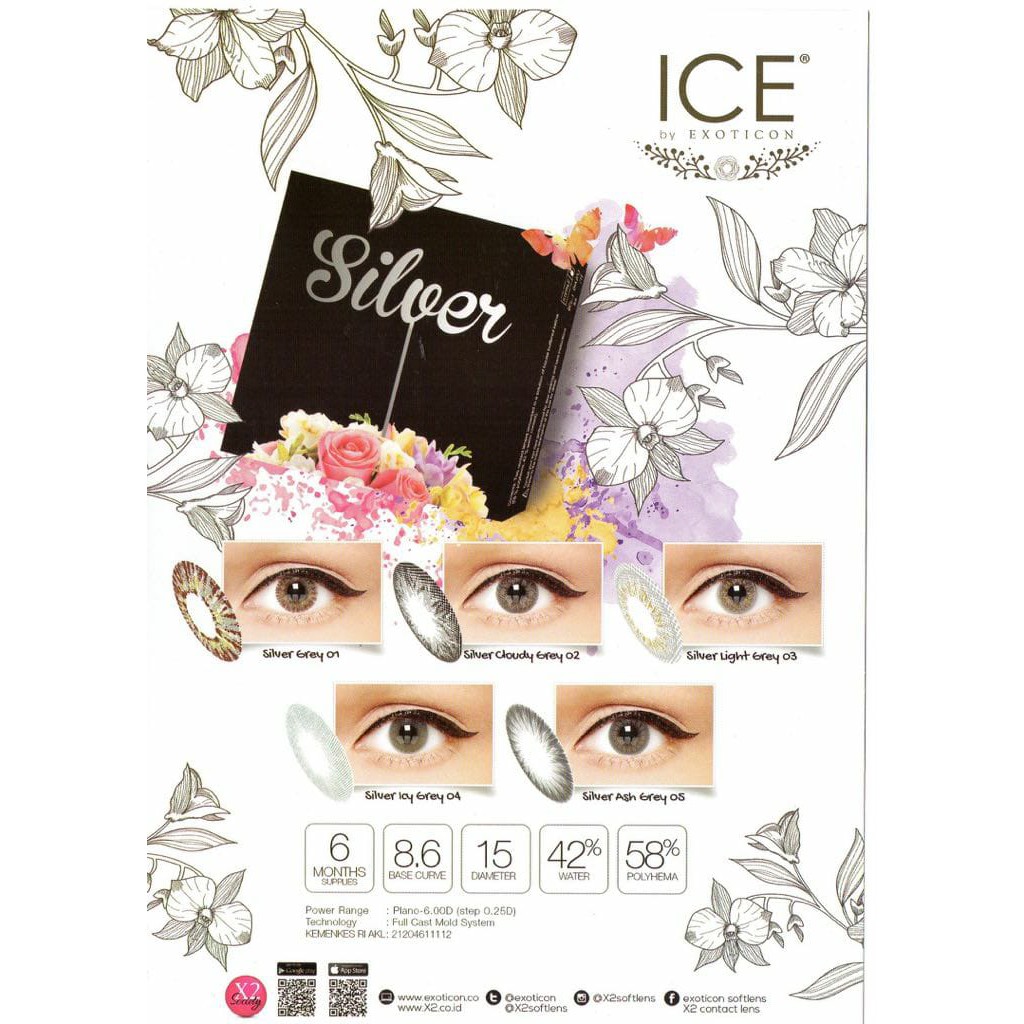 Softlens X2 Ice Silver Softlens Warna Softlens Murah
