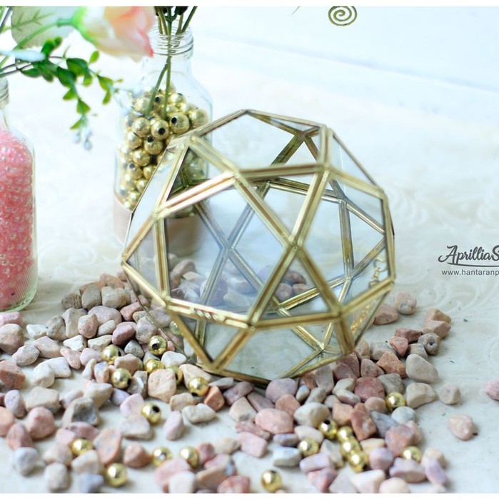 Kotak Perhiasan | Ringbox Terarium Ball UK 12x12x12 cm