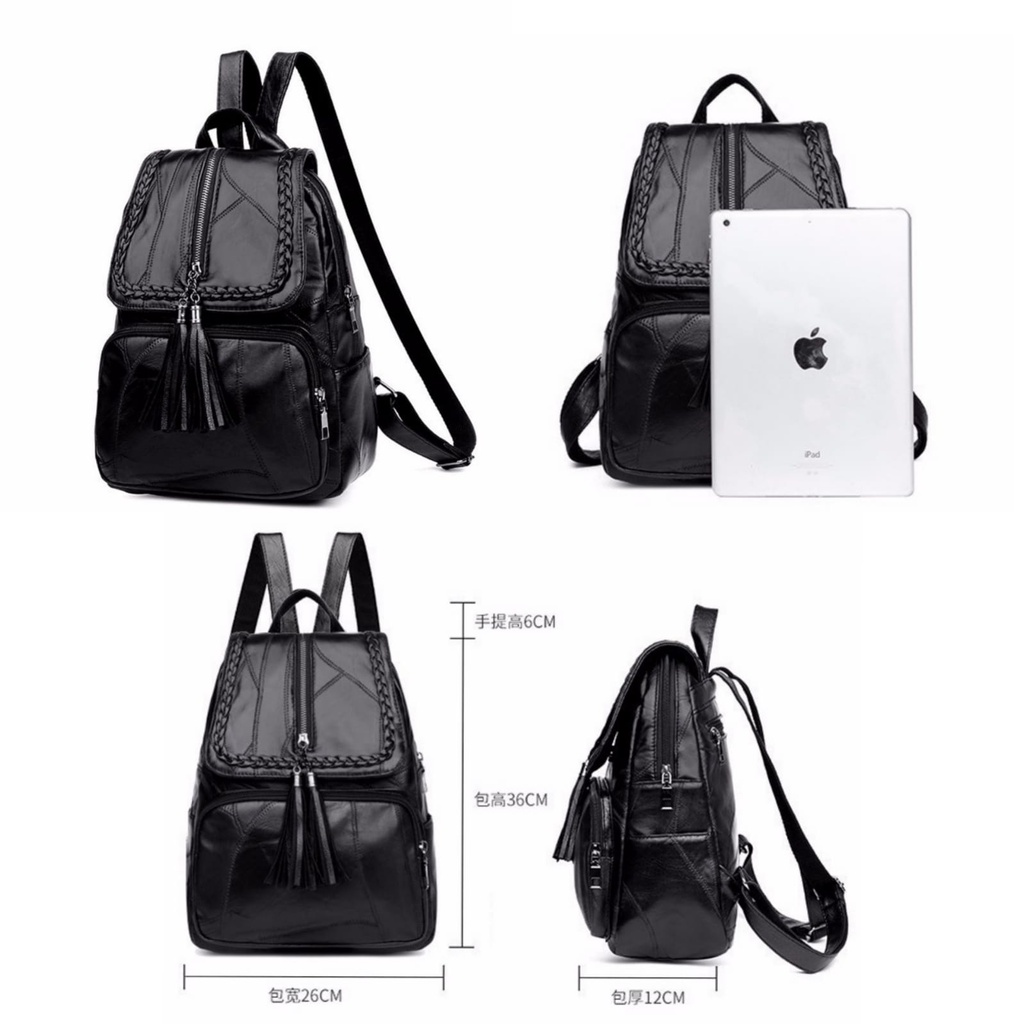 TAS RANSEL WANITA BACKPACK KULIT PREMIUM HITAM TA550B5 KAJESA GENDONG CEWEK KOREA IMPORT PUNGGUNG SEKOLAH KULIAH KERJA BATAM BRANDED KEKINIAN MURAH FASHION REMAJA