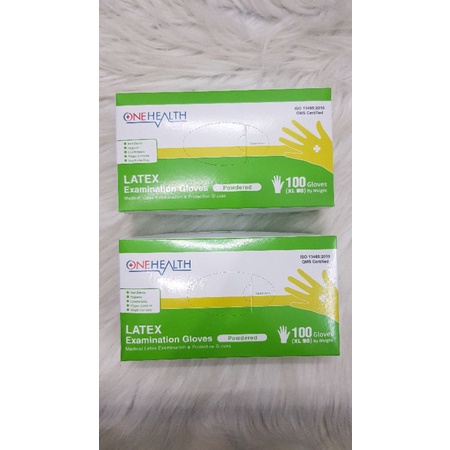 Sarung Tangan Medis Latex OneHealth isi 100pcs / Handscoon