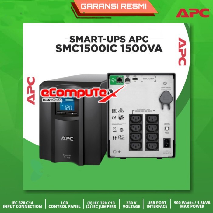 UPS APC SMC1500IC / SMC 1500IC RACKMOUNT 1500VA 900W LCD GARANSI RESMI