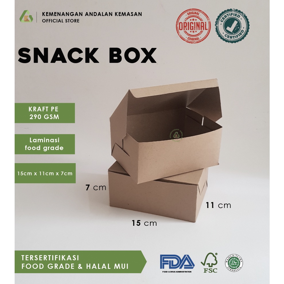 Snack Box Polos / Dus Fried Chicken / Dus Makanan (WAJIB MEMBELI EXTRA PACKING)