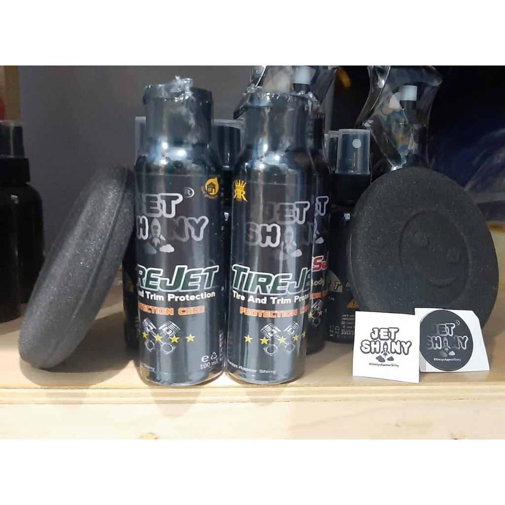 JetShiny TireJet Proteksi Bahan Karet Dan Plastik | Semir Ban dan Proteksi Plastik Trim Motor , Mobil dan Sepeda 100 mL