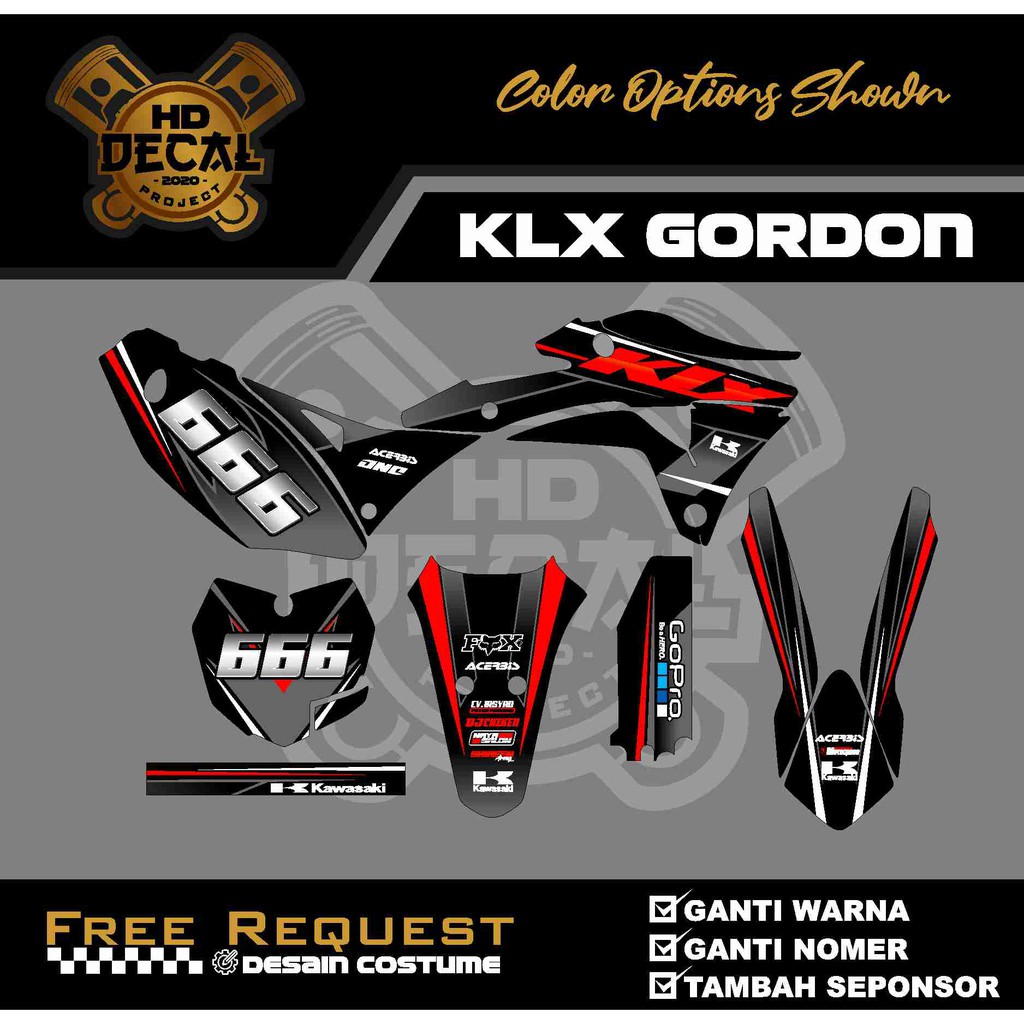 Decal KLX Gordon Decal klx bf /dtracker/klx150/gordon Full Body Design Custom