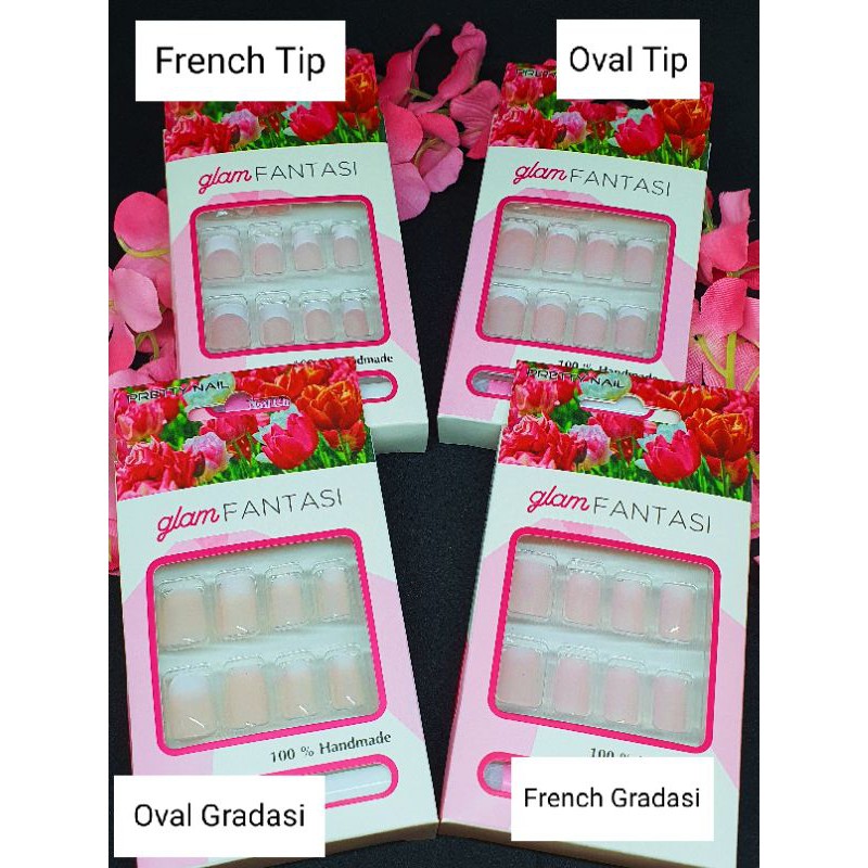 Kuku palsu cantik dan lucu Natural 4 type Fakenails