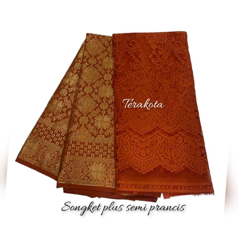 Paket songket brokat semi prancis. set songket kebaya, SEMI PRANCIS, KAIN SONGKET. Setelan murah